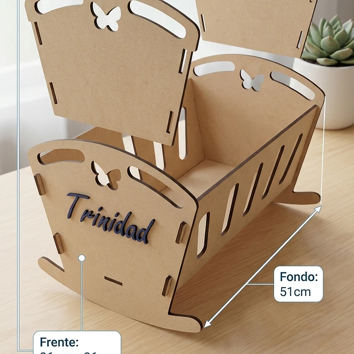 Cuna Mecedora para Muñecas Personalizada 3