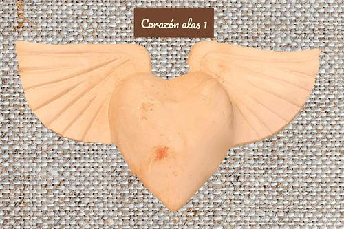 Corazón yeso alas 1