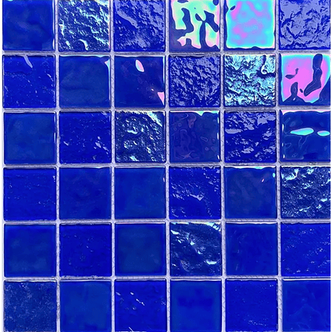 Mosaico vidrio tornasol azul 4.8*4.8 iridicentes 
