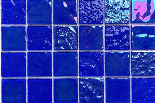 Mosaico vidrio tornasol azul 4.8*4.8 iridicentes 