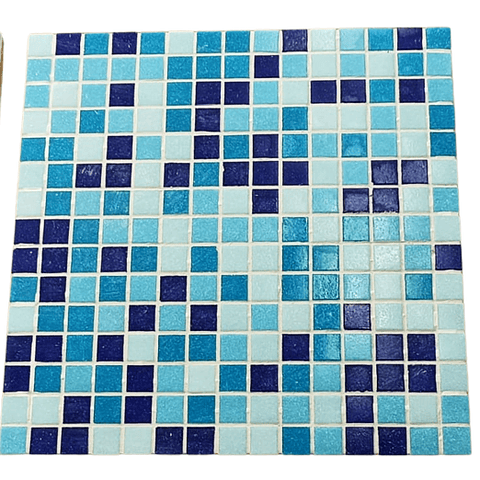 Revestimiento mosaico vítreo piscina 002 mezcla celestes y azules (precio neto)