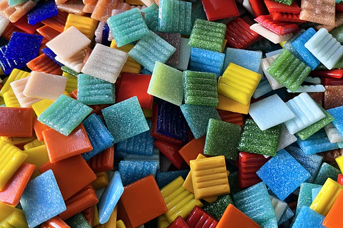 Surtidos de venecitas, teselas, mosaicos de colores 100 unidades