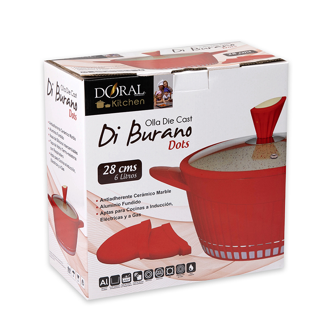 Olla Die Cast con Fondo Marmolado (6 Litros) DOTS – Línea Di Burano 7