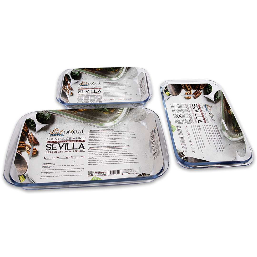 Set 3 Fuentes Sevilla Rectangular 3