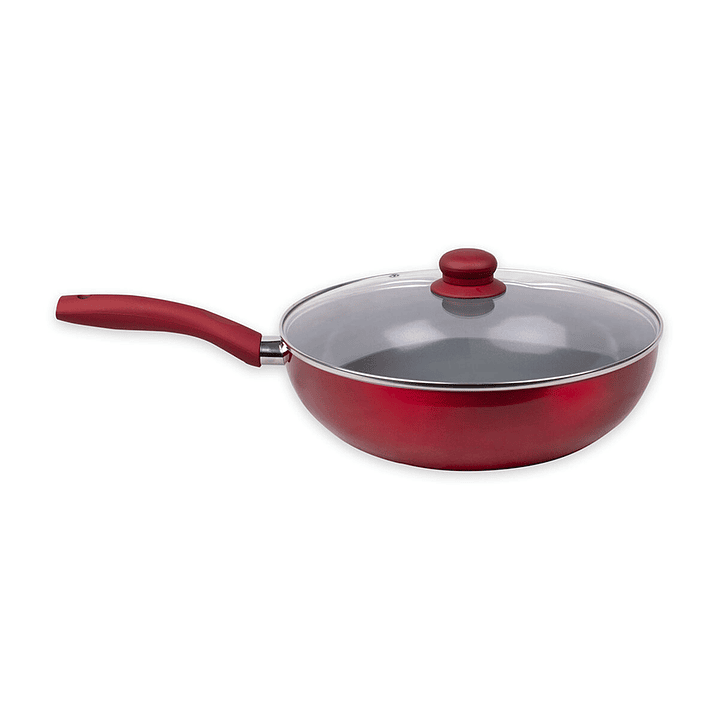 Wok Acero Inoxidable Doral Montecarlo Rojo 26 cm 2