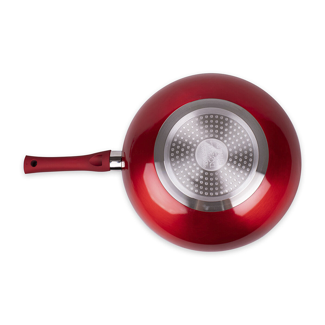 Wok Acero Inoxidable Doral Montecarlo Rojo 26 cm 4