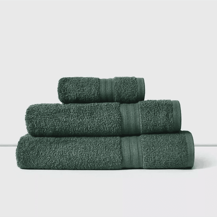 Set Toalla Mano + Baño Deluxe 100% Algodón 350 GR Olivo/Gris 2