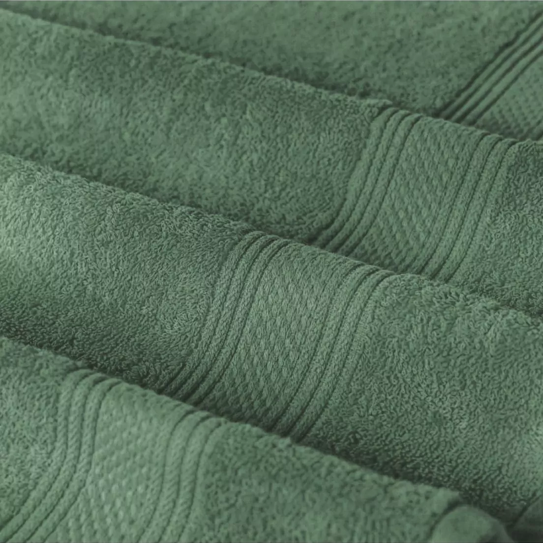 Set Toalla Mano + Baño Deluxe 100% Algodón 350 GR Olivo/Gris 3