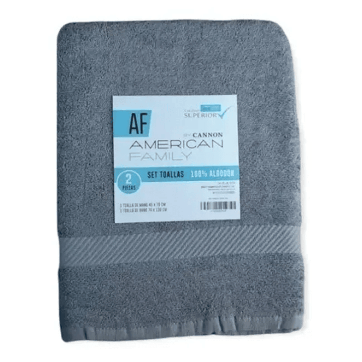 Set Toalla Mano + Baño Deluxe 100% Algodón 350 GR Olivo/Gris 5