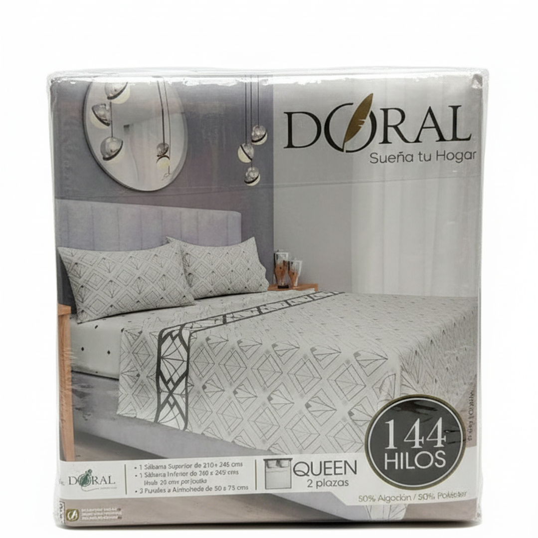 Sábana 2 Plazas 144 Hilos Estampado 1