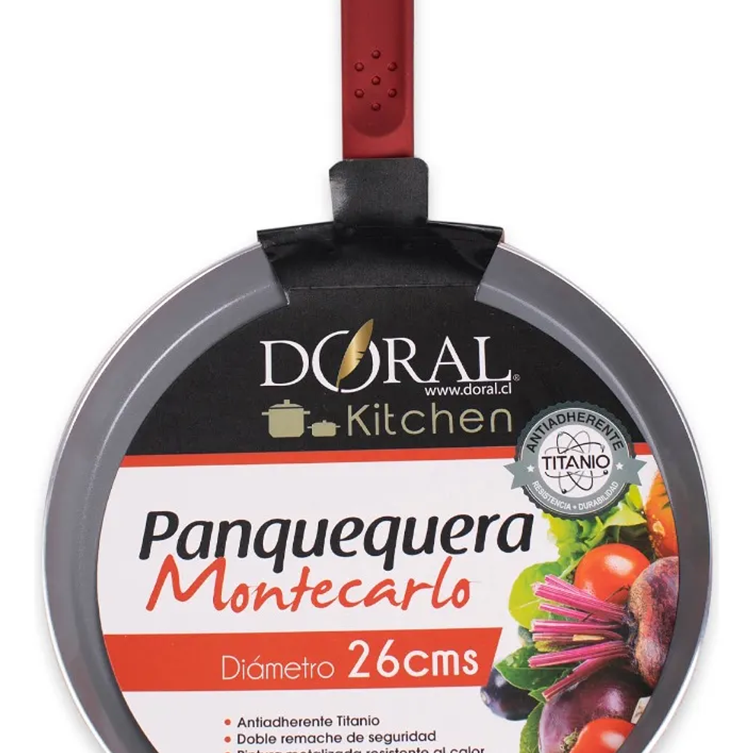 Panquequera Titanio 26 Cms 0.7 L Doral Color Rojo 3