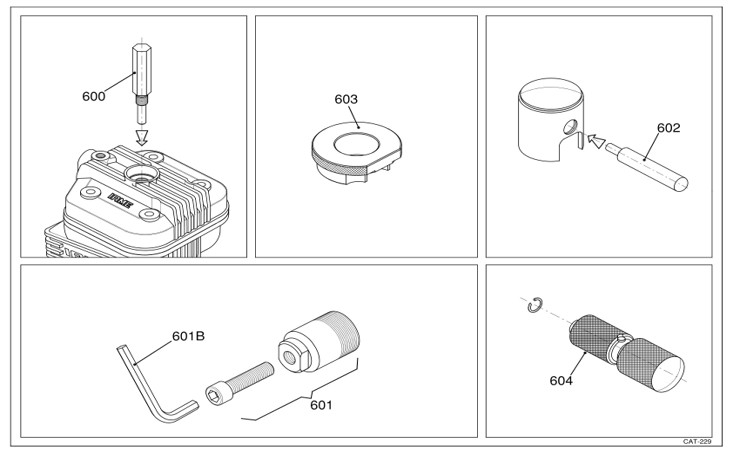 Herramientas tapa y pistón