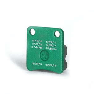 Pastilla de freno trasera Mini o delantera KZ y DD2 verde