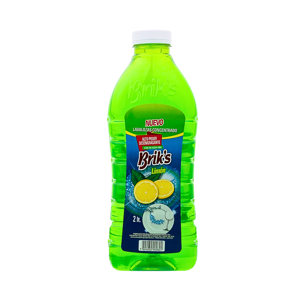 Lavalozas Brik's Verde Concentrado Limón 2 Litros