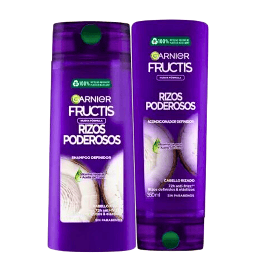 Shampoo + Acondicionador Fructis Rizos Poderosos 350 ML
