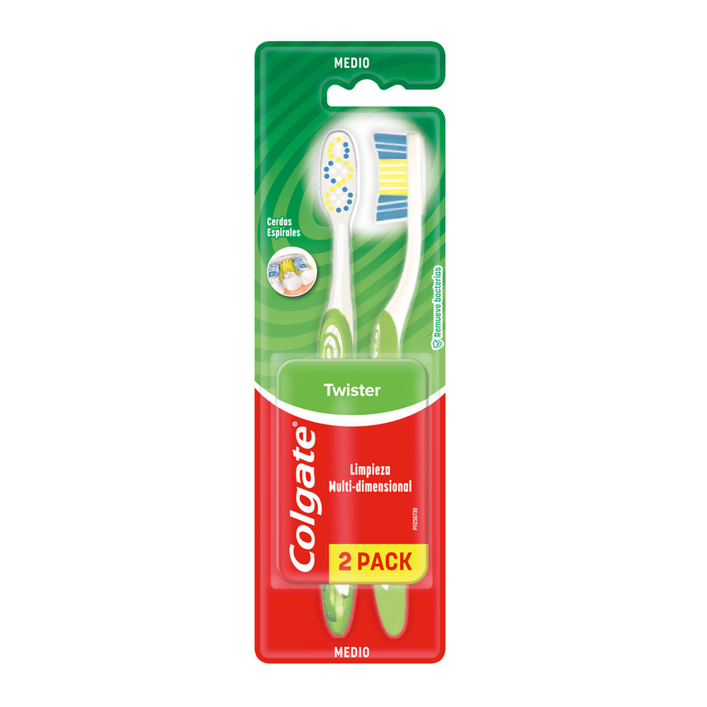 Cepillo Dental Colgate Twister Medio X2