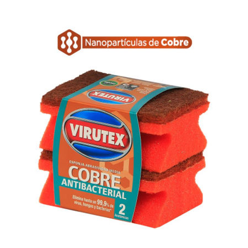 Esponja Anatómica Antibacterial Virutex Pack 2 Unidades.