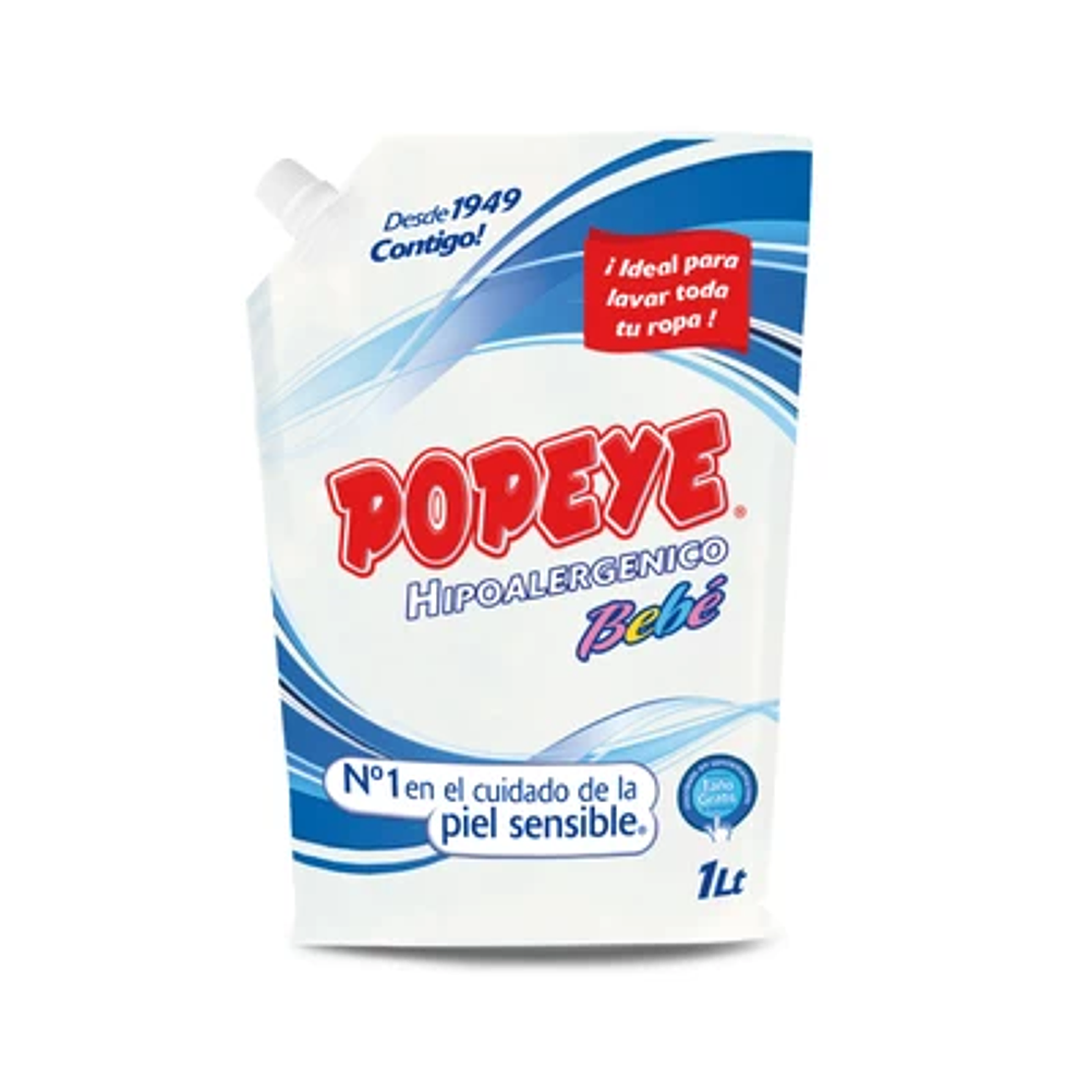JABON LIQUIDO HIPOALERGENICO BEBE POPEYE 1 LITRO