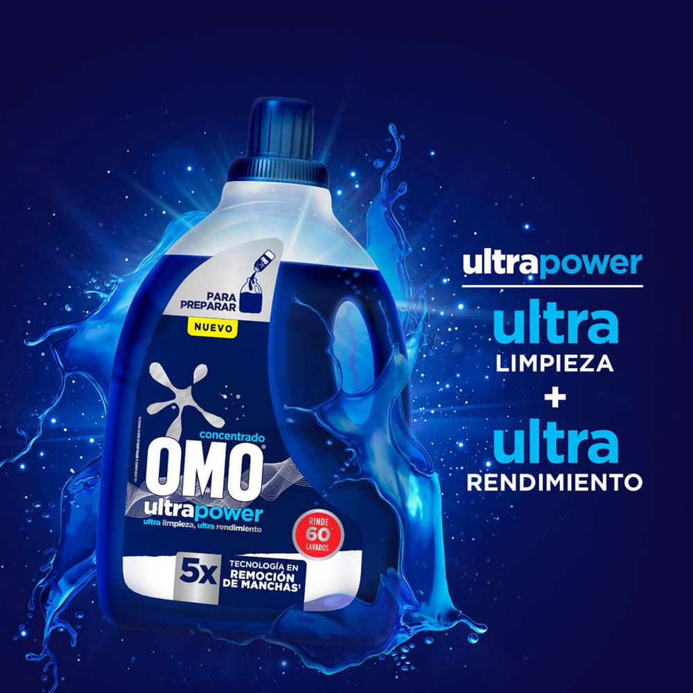 Detergente Líquido Omo Ultra Power  3 Litros