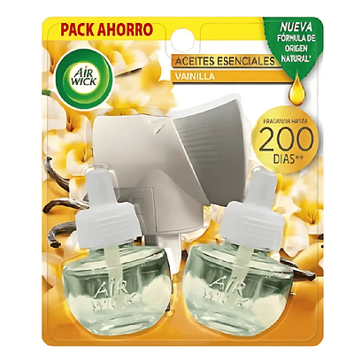 Airwick Desodorante Ambiental Aparato Electrico + 2 recargas Vainilla