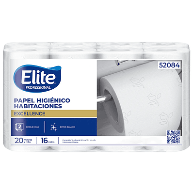 Elite Papel Higiénico Habitaciones Doble Hoja 16 rollos X 20 metros