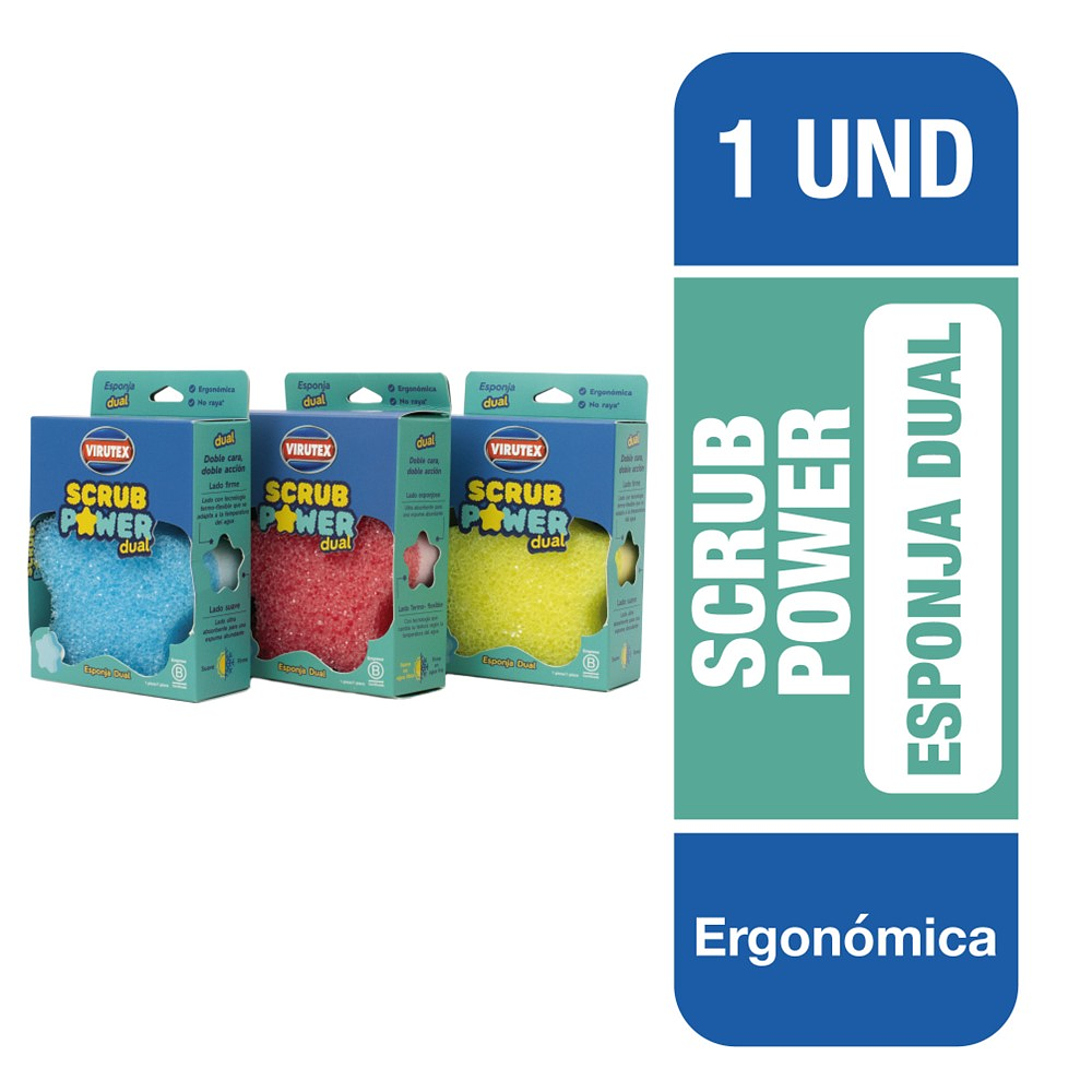 ESPONJA DUAL SCRUB POWER VIRUTEX