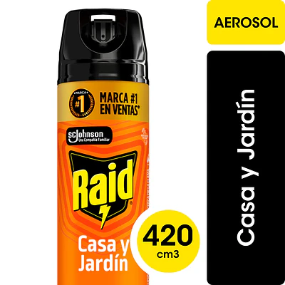 RAID INSECTICIDA 420 CC. CASA Y JARDIN