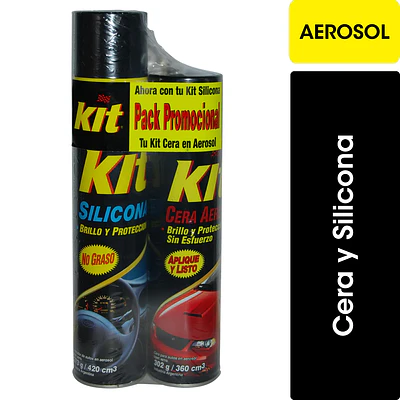 PACK PROMOCION SILICONA 420 CC. Y CERA AEROSOL 360 ML. AUTOMOTRIZ KIT