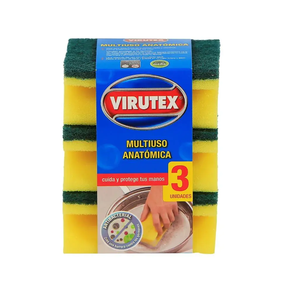 Esponja Acanalada Virutex Pack 3 unidades.