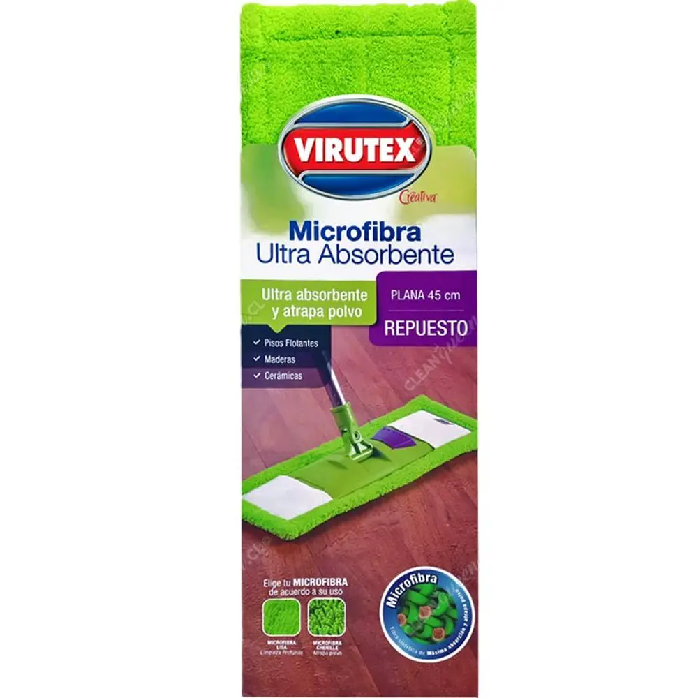 Repuesto Mopa plana de microfibra Virutex 45 Cms.
