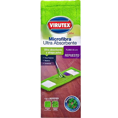 Repuesto Mopa plana de microfibra Virutex 45 Cms.