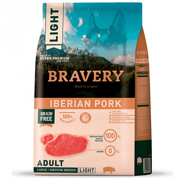 Alimento Bravery Light Iberian Pork Adult Large/Medium Breeds 12 kg 7