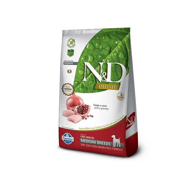 Alimento N&D Prime Canine Adult Medium Pollo y Granada 10kg