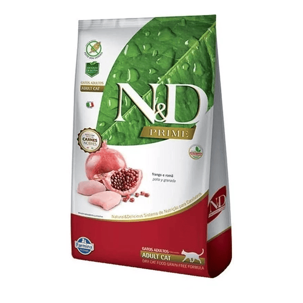 Alimento N&D Prime Feline para gato adulto sabor pollo y granada e 7.5kg 3