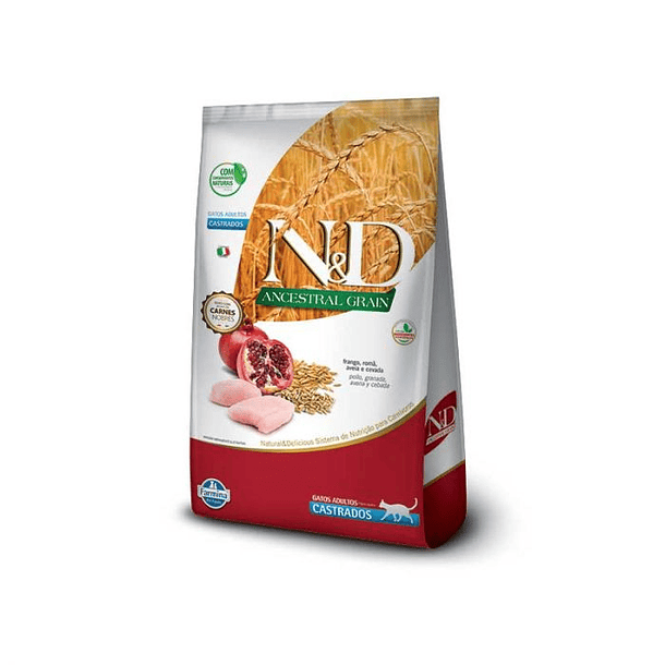 N&D Grano Ancestral Pollo para Gatos Castrados 1.5 kg 1