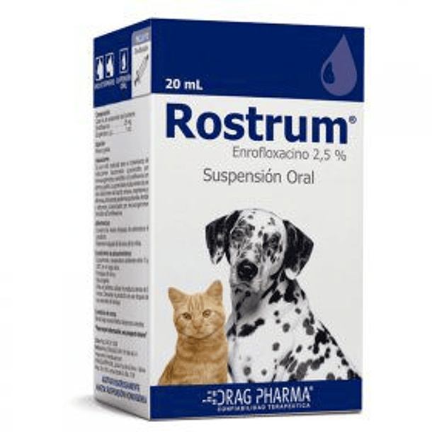 Rostrum Enrofloxacino 2.5% Suspension Oral para Perro y Gato 20ml