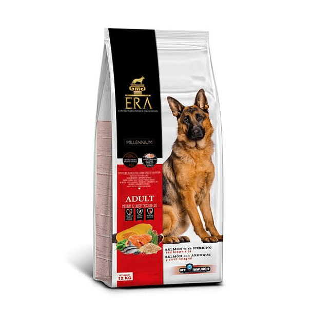 PREVENTA ERA Millennium Adult Mediano y Grande Salmón & Arenque 12 kg – Alimento Premium para Perros Adultos 1