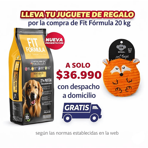 Fit Formula Perro Adulto Raza Mediana y Grande 20Kg – Alimento Premium Completo + Juguete de Regalo
