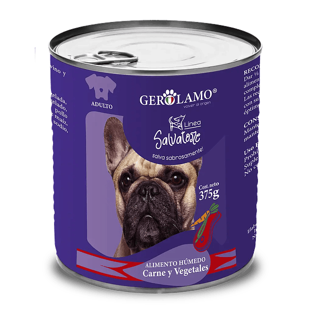 Gerolamo Salvatore Lata Perro Adulto Sabor Carne y Vegetales 375Gr