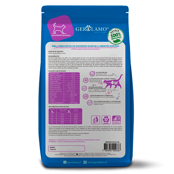 Gerolamo Gato Adulto Gastrointestinal 2Kg  2