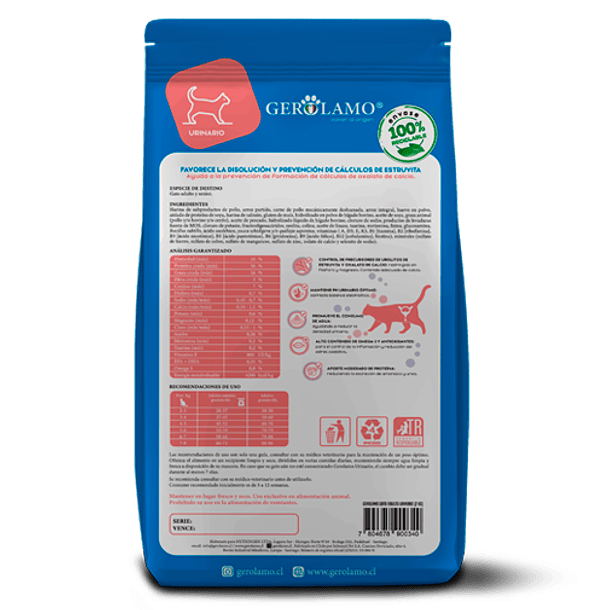 Gerolamo Alimento Seco Gato Adulto Urinario 2 Kg 2