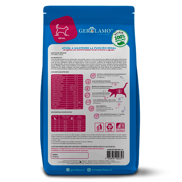 Gerolamo Alimento Seco Gato Adulto Renal 2 Kg 2