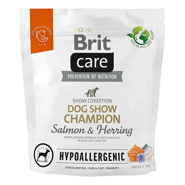 Brit Care Dog Show Champion Salmon & Herring 1 Kg | Alimento Hipoalergénico para Perro