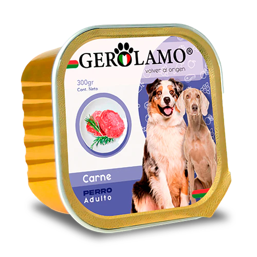 Gerolamo Paté Perro Adulto Carne 300gr Alimento Húmedo para Perros - Snack humedo para Perros