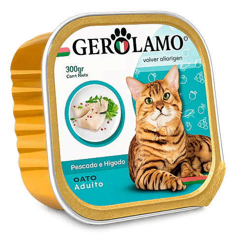 Gerolamo Paté Gato Pescado e Hígado 300gr | Alimento Húmedo para Gatos