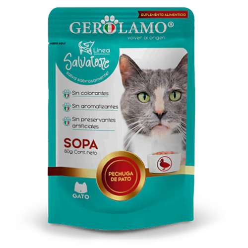 Gerolamo Salvatore Sopa de Pato para Gato 80gr | Snack Húmedo Premium