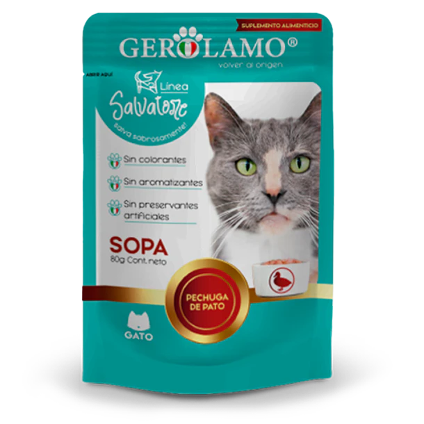 Gerolamo Salvatore Sopa de Pato para Gato 80gr | Snack Húmedo Premium