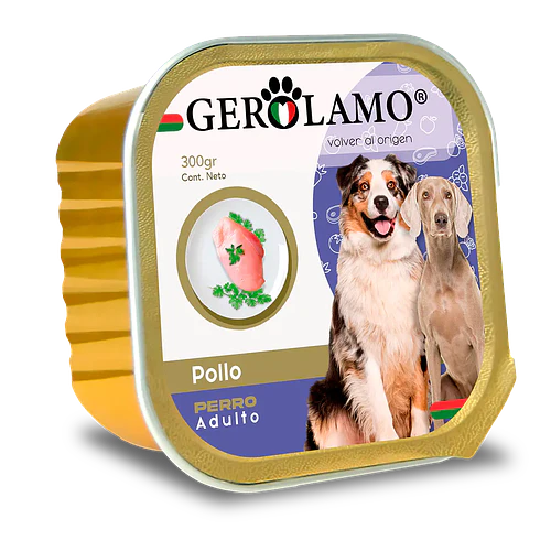 Gerolamo Paté Perro Adulto Pollo 300gr Alimento Húmedo para Perros - Snack humedo para Perros