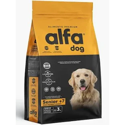 Alfa Dog Premium Senior 3kg - Alimento para Perros Senior Raza Mediana y Grande 