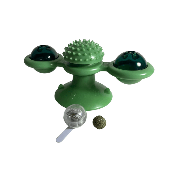 Juguete Spinner Verde con luz y catnip